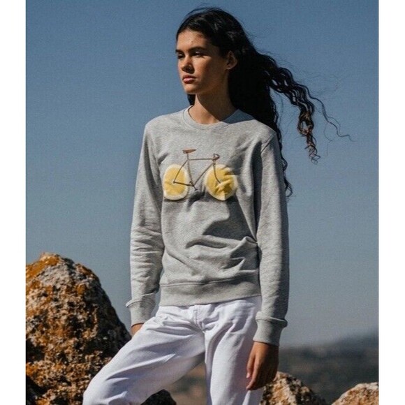Wituka Zest Sweatshirt Organic Cotton Cycle Lemons Fair Trade Crew Minimalist S - Picture 1 of 10